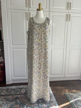 Studio Ease Y2K Prairie Floral Sleeveless Maxi Dress 14 Reversible Layered